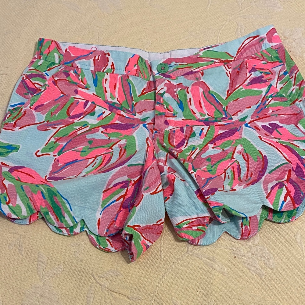 Lilly Pulitzer Pink and Green  Shorts, like new condition